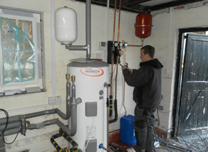 Tank and Pipework installed in an outhouse
